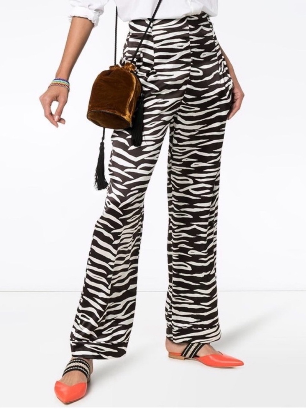 Ganni Pants in Zebra Satin